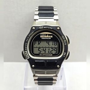 Vintage Timex Ironman Triathlon 8Lap Watch 1997 100M Digital Indiglo New Battery